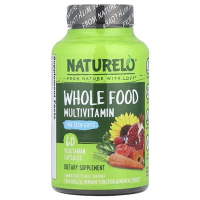 Naturelo, Whole Food Multiwitamin dla nastolatków, 60 wegetariańskich kapsułek