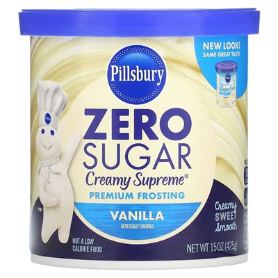 Pillsbury, Zero Sugar, Premium Frosting, Vanilla, 15 oz (425 g)