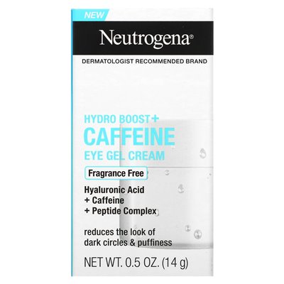 Neutrogena, Hydro Boost + Caffeine Gel Eye Cream, Fragrance Free, 0.5 Ounce (14g)