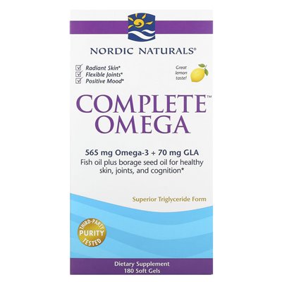 Nordic Naturals, Complete Omega, cytryna, 180 miękkich żeli
