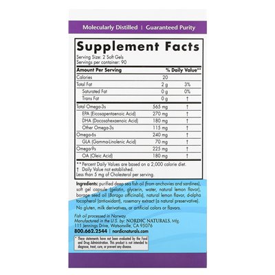 Nordic Naturals, Complete Omega, cytryna, 180 miękkich żeli