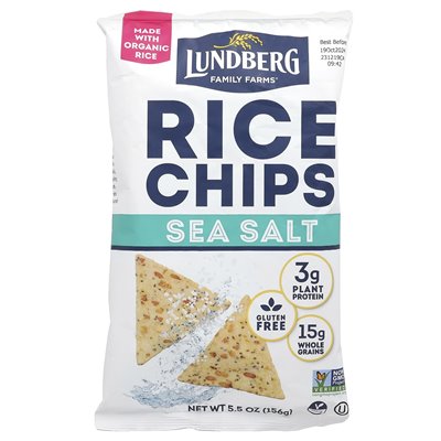 Lundberg, rice chips, sea salt, 5.5 oz (156 g)