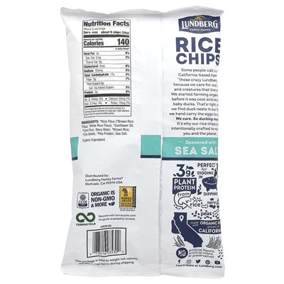 Lundberg, rice chips, sea salt, 5.5 oz (156 g)