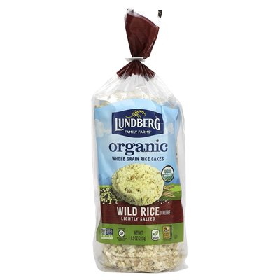 Lundberg, Organic Whole Grain Rice Cakes, Wild Rice, Lightly Salted, 8.5 oz (241 g)