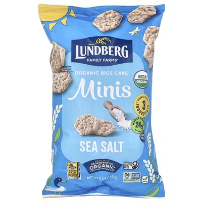 Lundberg, Bio-Reiskuchen-Minis, Meersalz, 5 oz (142 g)