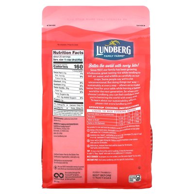 Lundberg, kalifornischer weißer Basmati-Gourmetreis, 32 Unzen (907 g) Lundberg, kalifornischer weißer Basmati-Gourmetreis, 32 Unzen (907 g)