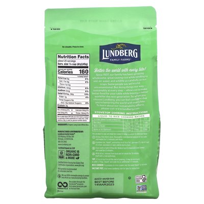 Lundberg, Organic Long Grain White Rice, 32 oz (907 g)