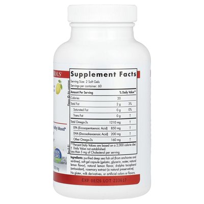 Nordic Naturals, Proepa, cytryna, 1000 mg, 120 miękkich (500 mg na miękką)