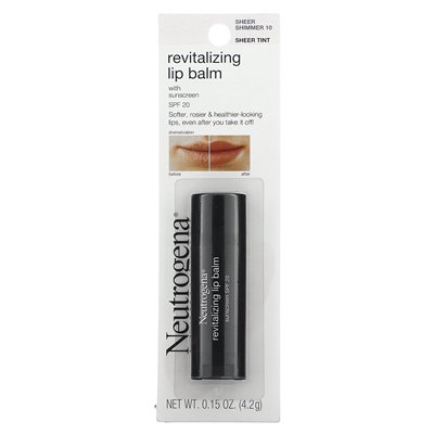Neutrogena, odcień, rewitalizujący balsam do ust, SPF 20, Sheer Shimmer 10, 0,15 uncji (4,2 g)