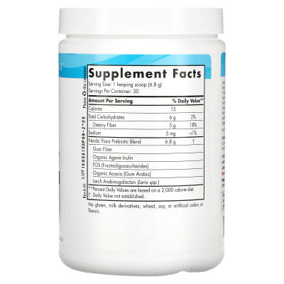 Nordic Naturals, Nordic Florra Prebiotyc Powder, niezmienowany, 7,2 uncji (204 g)