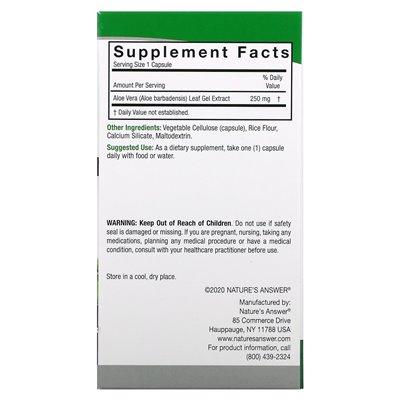 Odpowiedź natury, Aloe Vera Phytogel, 250 mg, 90 kapsułek wegetariańskich Odpowiedź natury, Aloe Vera Phytogel, 250 mg, 90 kapsułek wegetariańskich