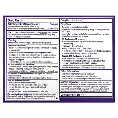 Prilosec, OTC, 20 mg, 42 tabletki