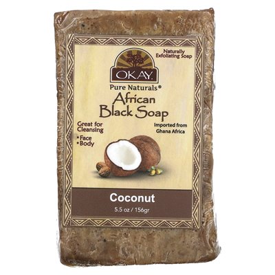 OK Pure Naturals, African Black Bar Soap, Coconut, 5,5 uncji (156 g)