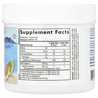 Nordic Naturals, Nordic Omega-3 Gummy Fish, Tangerine Treats, 124 mg, 30 gumowate ryby