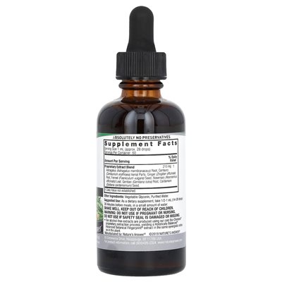 Odpowiedź natury, gorzki i imbir, bez alkoholu, 1000 mg, 2 flory (60 ml)