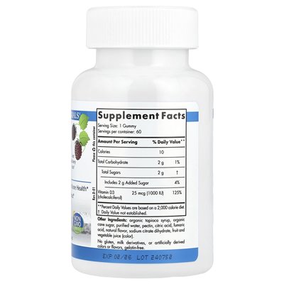 Nordic Naturals, Vitamin D3 Gummi, Wild Berry, 1000 IU, 60 gumzy
