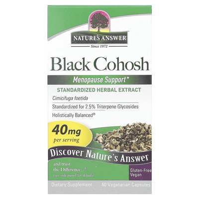 Odpowiedź natury, Czarny Cohosh, 40 mg, 60 kapsułek wegetariańskich