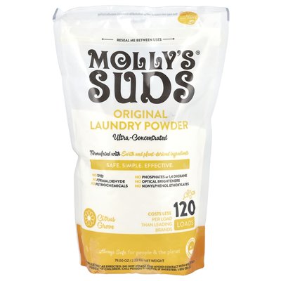 Sudy Molly, oryginalny proszek prania, cytrusowy grove, 79 uncji (2,23 kg) Sudy Molly, oryginalny proszek prania, cytrusowy grove, 79 uncji (2,23 kg)