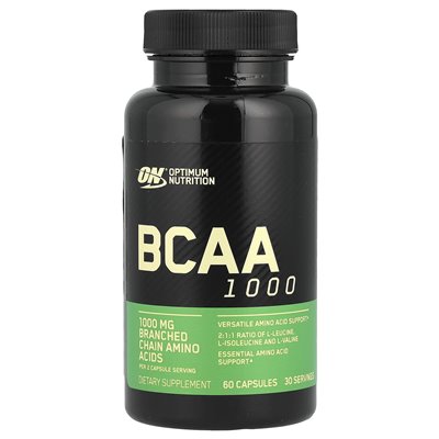 Optymalne odżywianie, BCAA 1000, 1000 mg, 60 kapsułek (500 mg na kapsułkę)