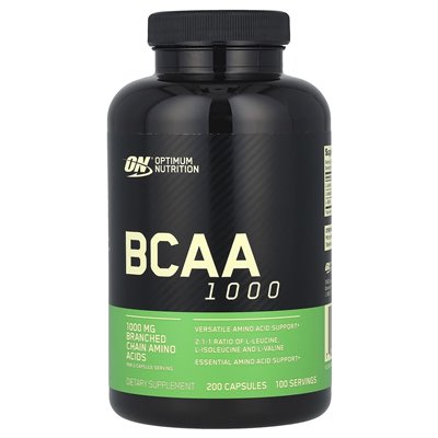 Optimum Nutrition, BCAA 1000, 1000 mg, 200 kapsułek (500 mg na kapsułkę)