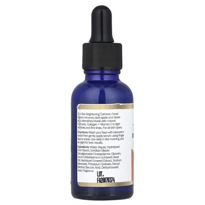 Okay czyste naturalne, rozjaśnianie skóry, surowica twarzy, kurkuma, 1 fl oz (30 ml) Okay czyste naturalne, rozjaśnianie skóry, surowica twarzy, kurkuma, 1 fl oz (30 ml)