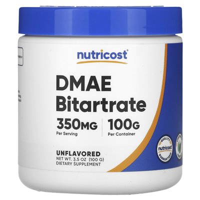Nutricost, DMAE BITARTRATUR, UNBESCHICHTET, 350 mg, 3,5 Unzen (100 g)
