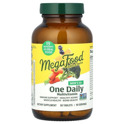 Megafood, 55+, One Daily Multivitamin, Multivitaminpräparat für über 12 Jahre, 90 Tabletten