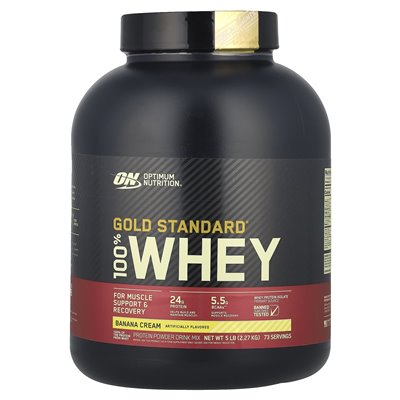 Optimum Nutrition, Gold Standard® 100% serwata, krem ​​bananowy, 5 funtów (2,27 kg)