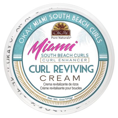OK Pure Naturals, Miami South Beach Curls, Curl Enhancer, Curl Reviving Cream, 6 uncji (170 g)