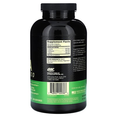 Optimal Nutrition, BCAA 1000, 1000 mg, 400 Kapseln (500 mg pro Kapsel)