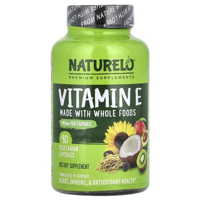 Naturelo, Vitamin E, 180 mg, 90 Vegetarian Capsules