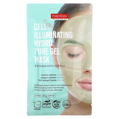 Purterederm, Cell Illuminating Hydro Clean Gel Beauty Mask, 1 Sheet, 0.84 oz (24 g)