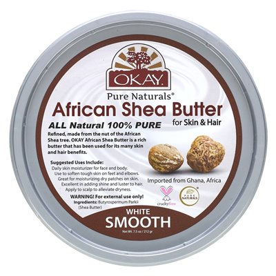 Okay Pure Naturals, African Shea Butter For Skin & Hair, White Smooth, 7.5 oz (212 g) Okay Pure Naturals, African Shea Butter For Skin & Hair, White Smooth, 7.5 oz (212 g)