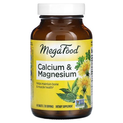 Megafood, Kalzium und Magnesium, 60 Tabletten