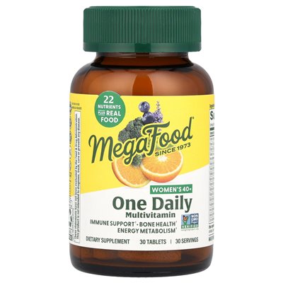 Megafood, 40+ jeden dzienny multiwitamin, 30 tabletek