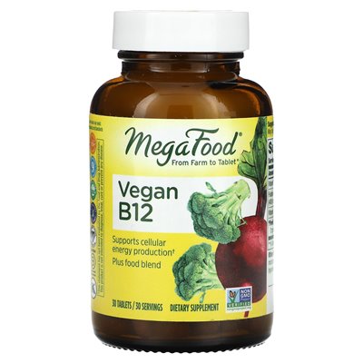Megafood, wegańskie B12, 30 tabletek Megafood, wegańskie B12, 30 tabletek