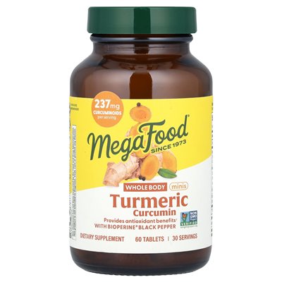 Megafood, kurkumina tumeralna, minis całego ciała, 60 tabletek