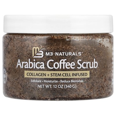 M3 Naturals, Arabica Coffee Scrub, 12 uncji (340 g) M3 Naturals, Arabica Coffee Scrub, 12 uncji (340 g)