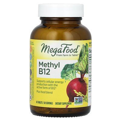 Megafood, metyl B12, 60 tabletek Megafood, metyl B12, 60 tabletek