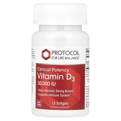 Life Balance Protocol, Vitamin D3, klinische Wirksamkeit, 50.000 IE, 12 Soft