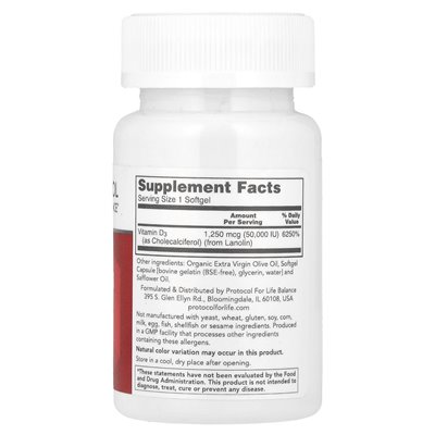 Life Balance Protocol, Vitamin D3, klinische Wirksamkeit, 50.000 IE, 12 Soft