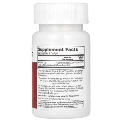 Life Balance Protocol, Klinische Stärke, Vitamin D3, 50.000 IE, 50 Soft