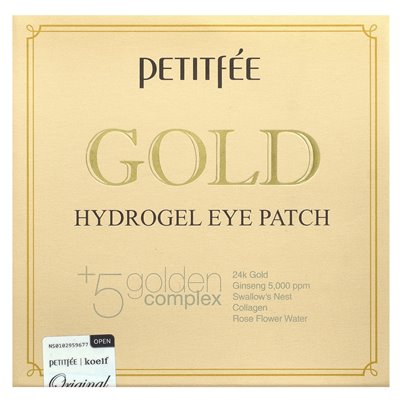 Petitfee, złoto hydrożelowa łata oka, 60 łatek Petitfee, złoto hydrożelowa łata oka, 60 łatek