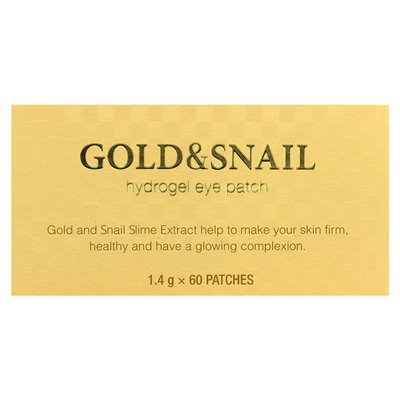 Petitfee, Gold &amp Snail Hydrożel Eye Patch, 60 łatek
