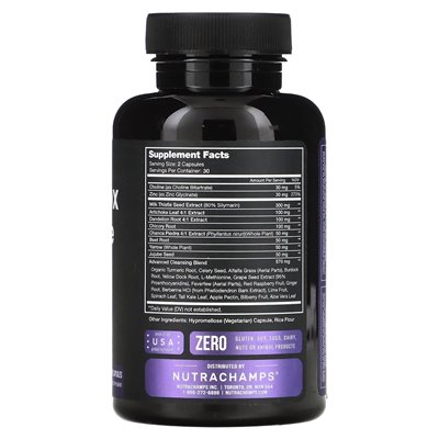 NutraChamps, Detoksykacja i Oczyszczanie Wątroby, 60 Wegetariańskich Kapsułek NutraChamps, Detoksykacja i Oczyszczanie Wątroby, 60 Wegetariańskich Kapsułek