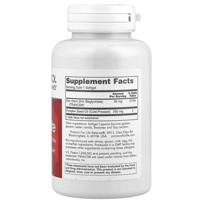 Life Balance Protocol, Zinkglycinat, 30 mg, 120 Kapseln