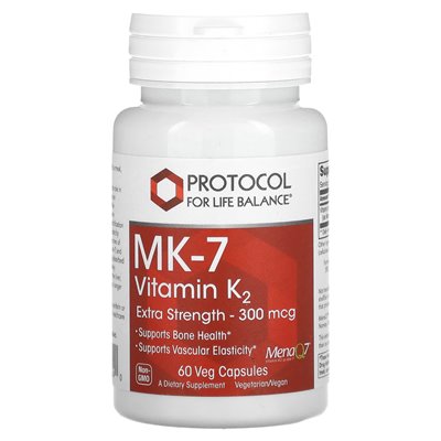 Protokół Balance Life, witamina MK-7 K2, dodatkowa siła, 300 mcg, 60 warzyw kapsułek Protokół Balance Life, witamina MK-7 K2, dodatkowa siła, 300 mcg, 60 warzyw kapsułek