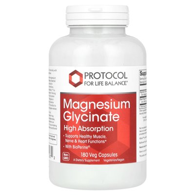 Protokół równowagi życiowej, glicynian magnezu, wysoka wchłanianie, 180 warzyw kapsułek Protokół równowagi życiowej, glicynian magnezu, wysoka wchłanianie, 180 warzyw kapsułek