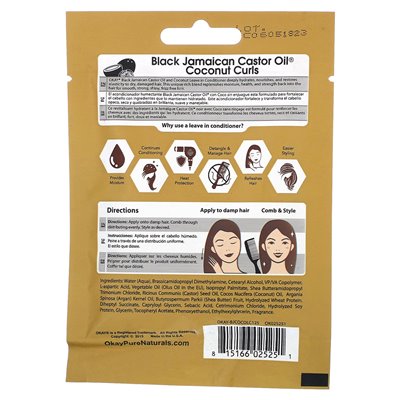 Okay Pure Naturals, Black Jamaican Castor Oil, Coconut Curls, Leave in Deep Conditioner, 1.25 fl oz (37 ml) Okay Pure Naturals, Black Jamaican Castor Oil, Coconut Curls, Leave in Deep Conditioner, 1.25 fl oz (37 ml)