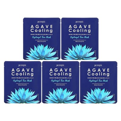 Petitfee, maska ​​do twarzy hydrożelowej Agave Cooling Hydrożel, 5 arkuszy, 1,12 uncji (32 g)